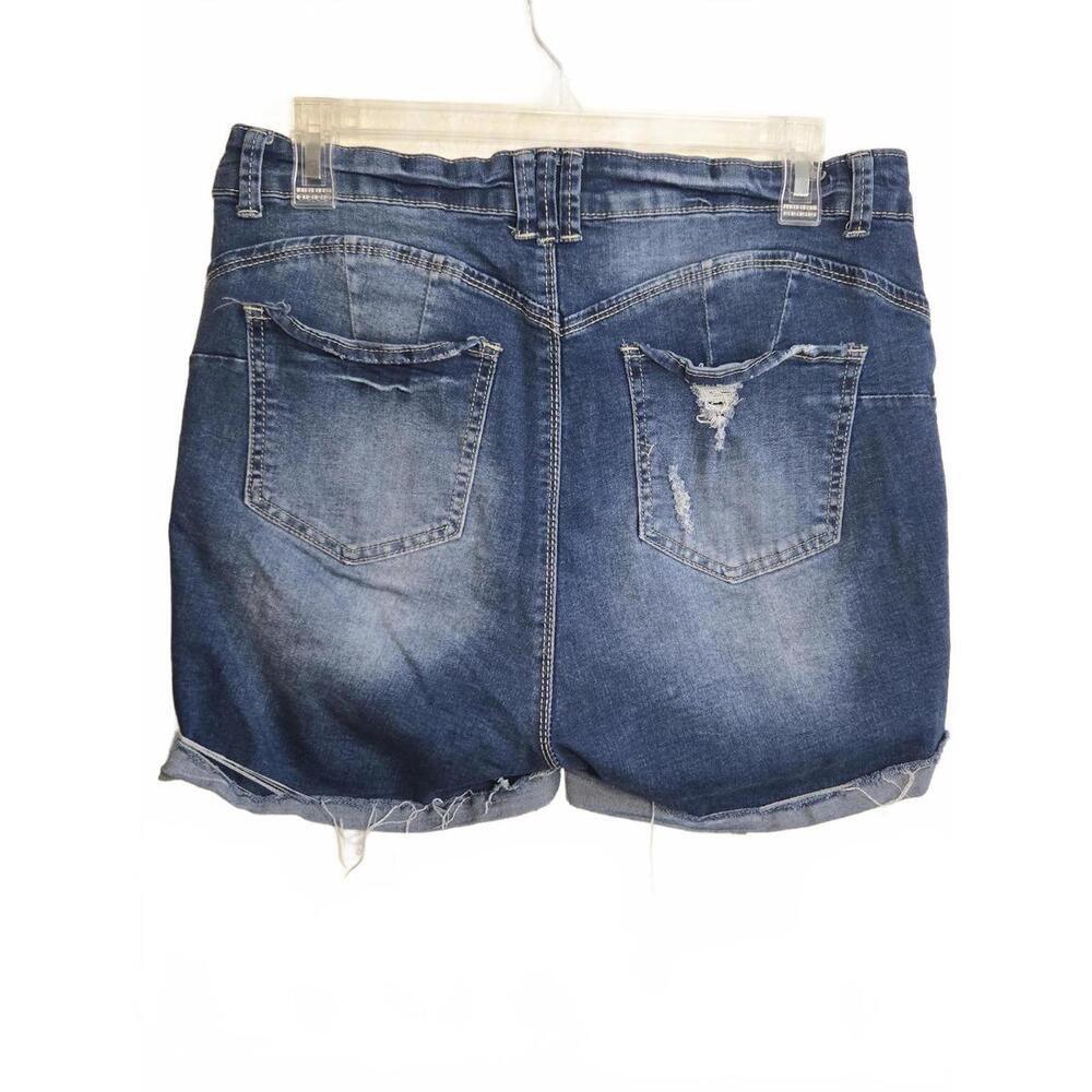 Elite Jeans Women's Distressed Denim Shorts with Button Fly - Picture 5 of 6
